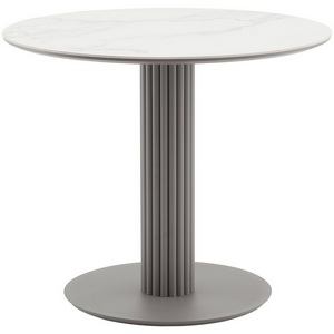 Изображение товара Стол круглый Терралино D90 верх керамика белый матовый, основание металл латте арт.