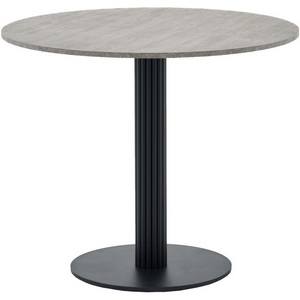 Изображение товара Стол круглый Фризбин D90, Стол ешница МДФ сегни темный, основание металл черный