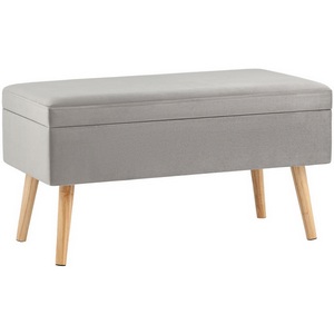 Изображение товара Банкетка Сторми с ящиком, велюр серый