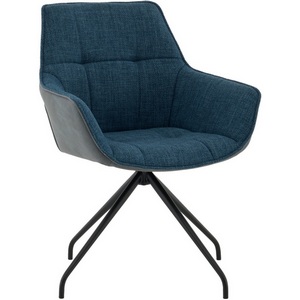 Изображение товара Кресло вращающееся Кимберли рогожка/замша синий арт.