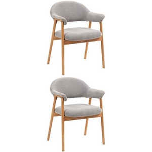Изображение товара Стул обеденный Tavu с деревянными ножками серый 2 шт.