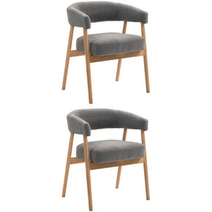 Изображение товара Стул обеденный Zubo с деревянными ножками темно-серый 2 шт.