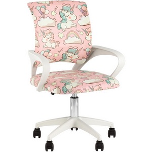 Изображение товара Кресло офисное Simple SN Junior принт Unicorns пластик белый
