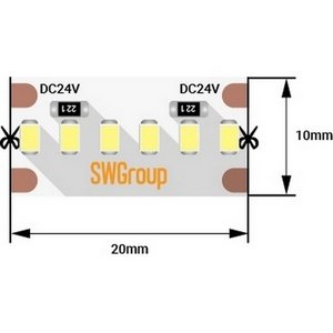 Изображение товара Светодиодная лента 220V SMD2216 SWG SWG2A300-24-19.2-W
