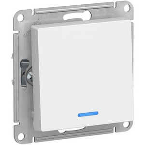 Изображение товара Выключатель встраиваемый одноклавишный с подсветкой (белый) Systeme Electric AtlasDesign ATN000113