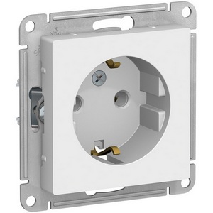 Изображение товара Розетка встраиваемая с заземлением (белый) Systeme Electric AtlasDesign ATN000143