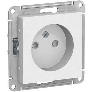 Изображение товара Розетка встраиваемая без заземления со шторками (белый) Systeme Electric AtlasDesign ATN000149