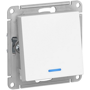 Изображение товара Выключатель встраиваемый одноклавишный с подсветкой (белый) Systeme Electric AtlasDesign ATN000163