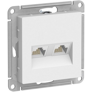 Изображение товара Розетка встраиваемая двойная Ethernet RJ-45 (белый) Systeme Electric AtlasDesign ATN000185