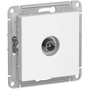 Изображение товара ТВ-розетка встраиваемая проходная (белый) Systeme Electric AtlasDesign ATN000193