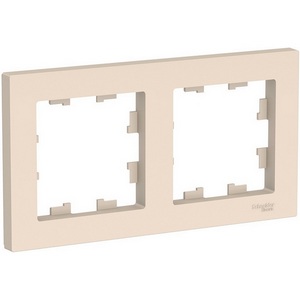Изображение товара Рамка на 2 поста (бежевый) Systeme Electric AtlasDesign ATN000202
