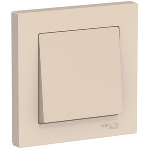Изображение товара Выключатель встраиваемый одноклавишный (бежевый) Systeme Electric AtlasDesign ATN000212