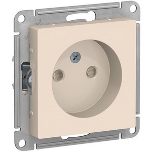 Изображение товара Розетка встраиваемая без заземления со шторками (бежевый) Systeme Electric AtlasDesign ATN000249