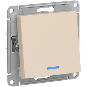 Изображение товара Выключатель встраиваемый одноклавишный с подсветкой (бежевый) Systeme Electric AtlasDesign ATN000263