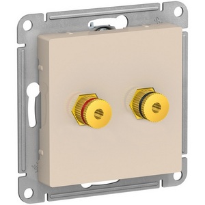 Изображение товара Акустическая розетка встраиваемая двойная (бежевый) Systeme Electric AtlasDesign ATN000287