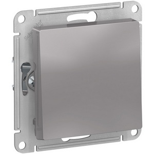 Изображение товара Выключатель встраиваемый с самовозвратом одноклавишный (алюминий) Systeme Electric AtlasDesign ATN000315