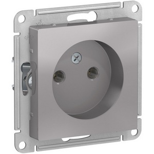 Изображение товара Розетка встраиваемая без заземления (алюминий) Systeme Electric AtlasDesign ATN000341