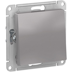 Изображение товара Выключатель встраиваемый одноклавишный (алюминий) Systeme Electric AtlasDesign ATN000361