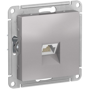 Изображение товара Розетка встраиваемая Ethernet RJ-45 (алюминий) Systeme Electric AtlasDesign ATN000383