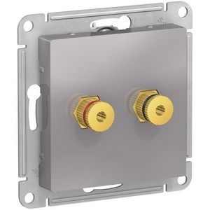 Изображение товара Акустическая розетка встраиваемая двойная (алюминий) Systeme Electric AtlasDesign ATN000387