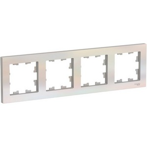 Изображение товара Рамка на 4 поста (жемчужный) Systeme Electric AtlasDesign ATN000404