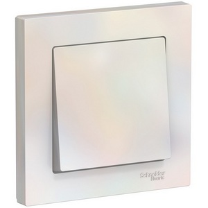 Изображение товара Выключатель встраиваемый одноклавишный (жемчужный) Systeme Electric AtlasDesign ATN000412