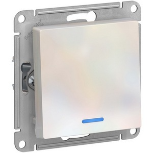 Изображение товара Выключатель встраиваемый одноклавишный с подсветкой (жемчужный) Systeme Electric AtlasDesign ATN000413