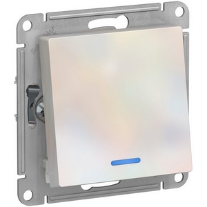 Изображение товара Выключатель встраиваемый одноклавишный с подсветкой (жемчужный) Systeme Electric AtlasDesign ATN000463