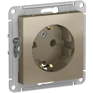 Изображение товара Розетка встраиваемая с заземлением (шампань) Systeme Electric AtlasDesign ATN000543
