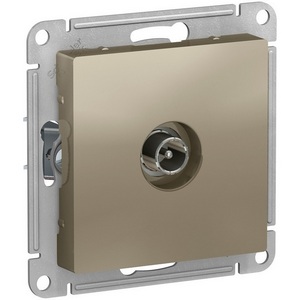 Изображение товара ТВ-розетка встраиваемая проходная (шампань) Systeme Electric AtlasDesign ATN000592