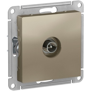 Изображение товара ТВ-розетка встраиваемая проходная (шампань) Systeme Electric AtlasDesign ATN000593