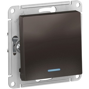 Изображение товара Выключатель встраиваемый одноклавишный с подсветкой (мокко) Systeme Electric AtlasDesign ATN000613