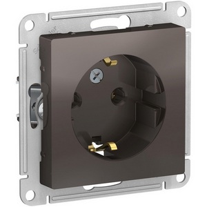 Изображение товара Розетка встраиваемая с заземлением (мокко) Systeme Electric AtlasDesign ATN000643