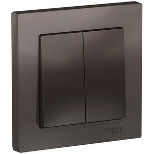 Изображение товара Выключатель встраиваемый двухклавишный (мокко) Systeme Electric AtlasDesign ATN000652