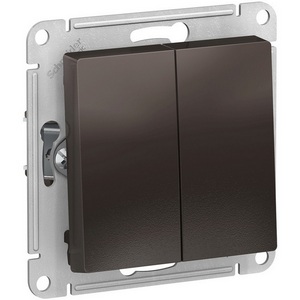 Изображение товара Выключатель встраиваемый двухклавишный (мокко) Systeme Electric AtlasDesign ATN000665