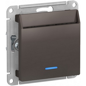 Изображение товара Карточный выключатель одноклавишный с подсветкой встраиваемый (мокко) Systeme Electric AtlasDesign ATN000667