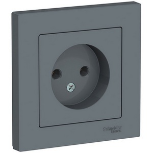 Изображение товара Розетка встраиваемая без заземления (грифель) Systeme Electric AtlasDesign ATN000740