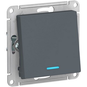 Изображение товара Выключатель встраиваемый одноклавишный с подсветкой (грифель) Systeme Electric AtlasDesign ATN000763