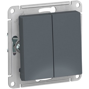 Изображение товара Выключатель встраиваемый двухклавишный (грифель) Systeme Electric AtlasDesign ATN000765