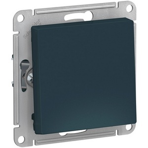 Изображение товара Выключатель встраиваемый с самовозвратом одноклавишный (изумрудный) Systeme Electric AtlasDesign ATN000815