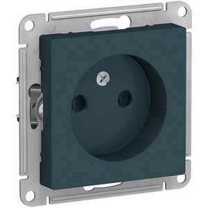 Изображение товара Розетка встраиваемая без заземления со шторками (изумрудный) Systeme Electric AtlasDesign ATN000849