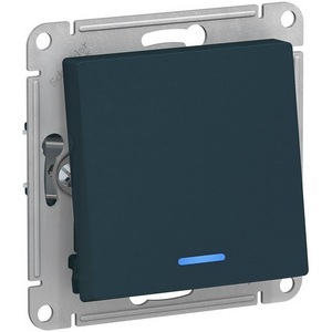 Изображение товара Выключатель встраиваемый одноклавишный с подсветкой (изумрудный) Systeme Electric AtlasDesign ATN000863