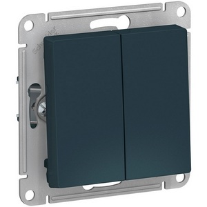 Изображение товара Выключатель встраиваемый двухклавишный (изумрудный) Systeme Electric AtlasDesign ATN000865