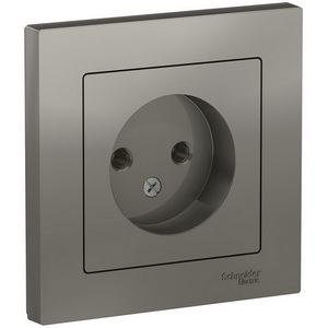 Изображение товара Розетка встраиваемая без заземления (сталь) Systeme Electric AtlasDesign ATN000940