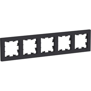 Изображение товара Рамка на 5 постов (карбон) Systeme Electric AtlasDesign ATN001005