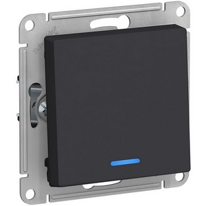 Изображение товара Выключатель встраиваемый одноклавишный с подсветкой (карбон) Systeme Electric AtlasDesign ATN001013