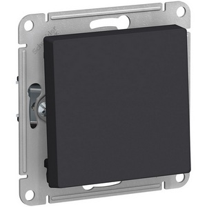 Изображение товара Выключатель встраиваемый с самовозвратом одноклавишный (карбон) Systeme Electric AtlasDesign ATN001015