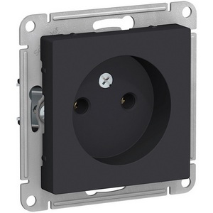 Изображение товара Розетка встраиваемая без заземления (карбон) Systeme Electric AtlasDesign ATN001041