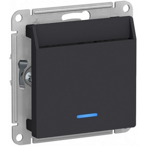 Изображение товара Карточный выключатель одноклавишный с подсветкой встраиваемый (карбон) Systeme Electric AtlasDesign ATN001067