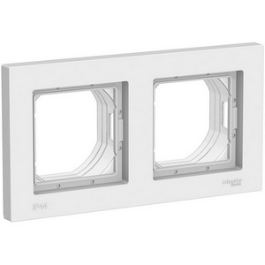 Изображение товара Рамка на 2 поста (белый) IP44 Systeme Electric AtlasDesign ATN440102